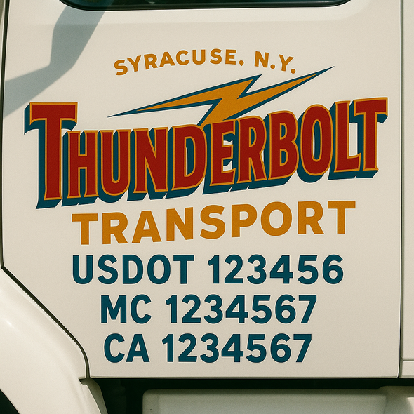 Custom Designed USDOT (DOT) Truck Door Lettering Decal Signs | Graphic Designed USDOT Lettering For Semi-Trucks, Work Trucks & Box Trucks | Add Your Trucking Name, USDOT, MC, CA, KYU, GVW & VIN (2-Pack)