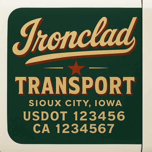 Custom Designed USDOT (DOT) Truck Door Lettering Decal Signs | Graphic Designed USDOT Lettering For Semi-Trucks, Work Trucks & Box Trucks | Add Your Trucking Name, USDOT, MC, CA, KYU, GVW & VIN (2-Pack)