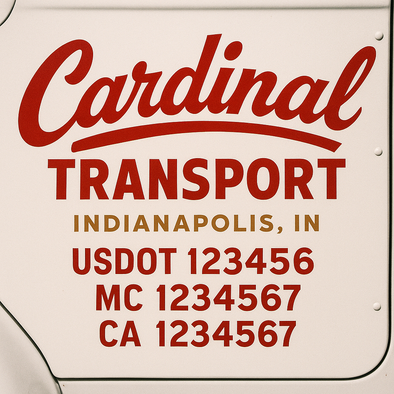 Custom Designed USDOT (DOT) Truck Door Lettering Decal Signs | Graphic Designed USDOT Lettering For Semi-Trucks, Work Trucks & Box Trucks | Add Your Trucking Name, USDOT, MC, CA, KYU, GVW & VIN (2-Pack)