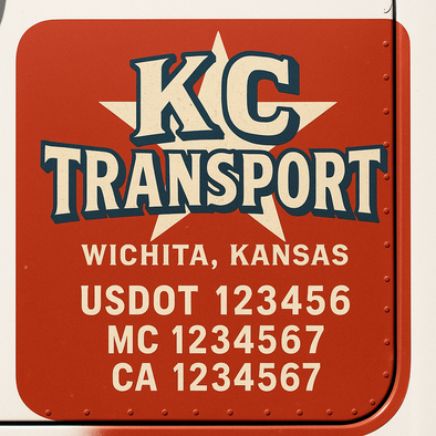 Custom Designed USDOT (DOT) Truck Door Lettering Decal Signs | Graphic Designed USDOT Lettering For Semi-Trucks, Work Trucks & Box Trucks | Add Your Trucking Name, USDOT, MC, CA, KYU, GVW & VIN (2-Pack)