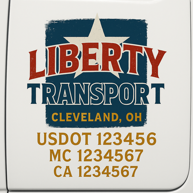 Custom Designed USDOT (DOT) Truck Door Lettering Decal Signs | Graphic Designed USDOT Lettering For Semi-Trucks, Work Trucks & Box Trucks | Add Your Trucking Name, USDOT, MC, CA, KYU, GVW & VIN (2-Pack)