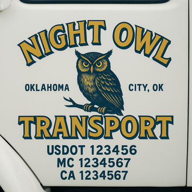 Custom Designed USDOT (DOT) Truck Door Lettering Decal Signs | Graphic Designed USDOT Lettering For Semi-Trucks, Work Trucks & Box Trucks | Add Your Trucking Name, USDOT, MC, CA, KYU, GVW & VIN (2-Pack)
