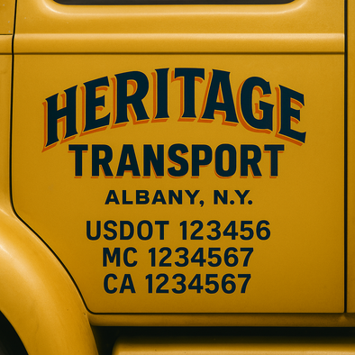 Custom Designed USDOT (DOT) Truck Door Lettering Decal Signs | Graphic Designed USDOT Lettering For Semi-Trucks, Work Trucks & Box Trucks | Add Your Trucking Name, USDOT, MC, CA, KYU, GVW & VIN (2-Pack)