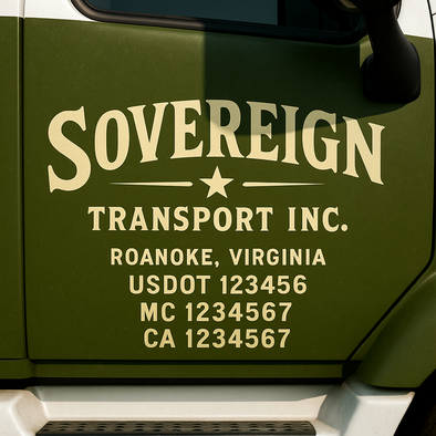 Custom Designed USDOT (DOT) Truck Door Lettering Decal Signs | Graphic Designed USDOT Lettering For Semi-Trucks, Work Trucks & Box Trucks | Add Your Trucking Name, USDOT, MC, CA, KYU, GVW & VIN (2-Pack)