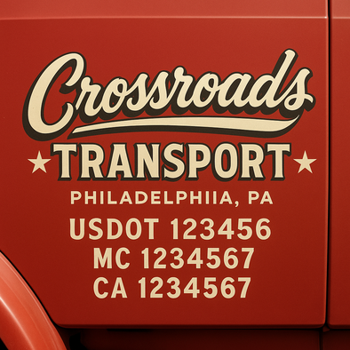 Custom Designed USDOT (DOT) Truck Door Lettering Decal Signs | Graphic Designed USDOT Lettering For Semi-Trucks, Work Trucks & Box Trucks | Add Your Trucking Name, USDOT, MC, CA, KYU, GVW & VIN (2-Pack)