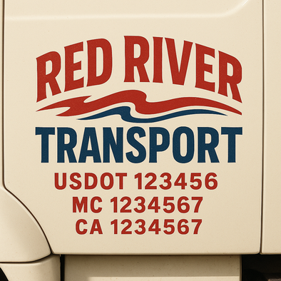 Custom Designed USDOT (DOT) Truck Door Lettering Decal Signs | Graphic Designed USDOT Lettering For Semi-Trucks, Work Trucks & Box Trucks | Add Your Trucking Name, USDOT, MC, CA, KYU, GVW & VIN (2-Pack)