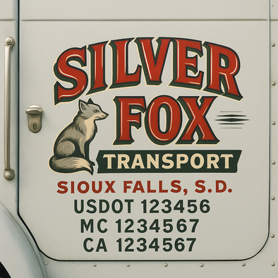 Custom Designed USDOT (DOT) Truck Door Lettering Decal Signs | Graphic Designed USDOT Lettering For Semi-Trucks, Work Trucks & Box Trucks | Add Your Trucking Name, USDOT, MC, CA, KYU, GVW & VIN (2-Pack)