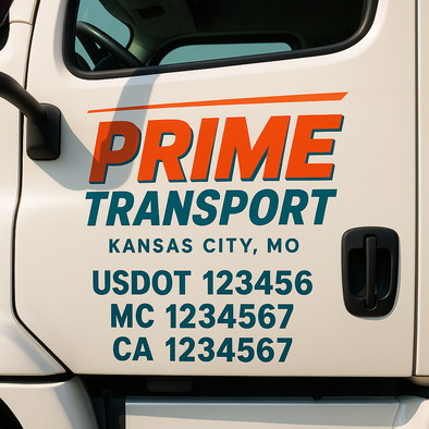 Custom Designed USDOT (DOT) Truck Door Lettering Decal Signs | Graphic Designed USDOT Lettering For Semi-Trucks, Work Trucks & Box Trucks | Add Your Trucking Name, USDOT, MC, CA, KYU, GVW & VIN (2-Pack)