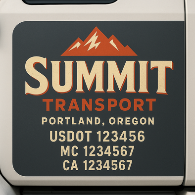Custom Designed USDOT (DOT) Truck Door Lettering Decal Signs | Graphic Designed USDOT Lettering For Semi-Trucks, Work Trucks & Box Trucks | Add Your Trucking Name, USDOT, MC, CA, KYU, GVW & VIN (2-Pack)