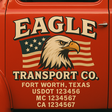 Custom Designed USDOT (DOT) Truck Door Lettering Decal Signs | Graphic Designed USDOT Lettering For Semi-Trucks, Work Trucks & Box Trucks | Add Your Trucking Name, USDOT, MC, CA, KYU, GVW & VIN (2-Pack)