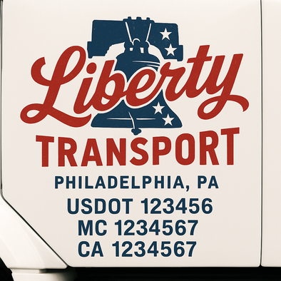 Custom Designed USDOT (DOT) Truck Door Lettering Decal Signs | Graphic Designed USDOT Lettering For Semi-Trucks, Work Trucks & Box Trucks | Add Your Trucking Name, USDOT, MC, CA, KYU, GVW & VIN (2-Pack)