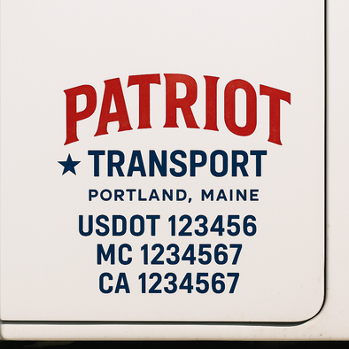 Custom Designed USDOT (DOT) Truck Door Lettering Decal Signs | Graphic Designed USDOT Lettering For Semi-Trucks, Work Trucks & Box Trucks | Add Your Trucking Name, USDOT, MC, CA, KYU, GVW & VIN (2-Pack)