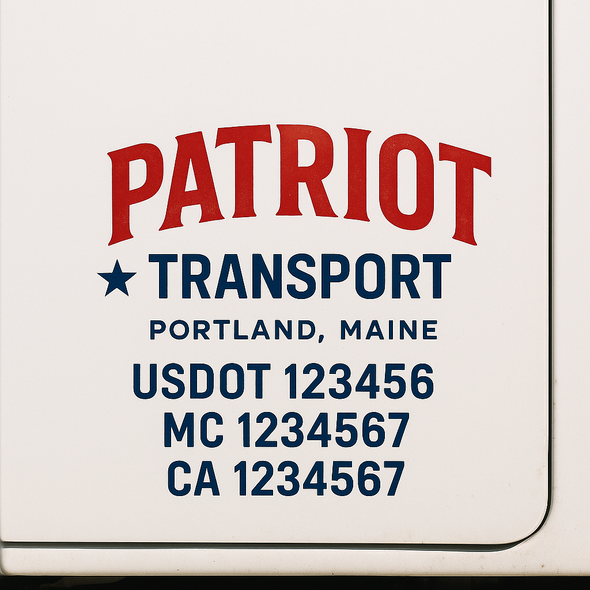 Custom Designed USDOT (DOT) Truck Door Lettering Decal Signs | Graphic Designed USDOT Lettering For Semi-Trucks, Work Trucks & Box Trucks | Add Your Trucking Name, USDOT, MC, CA, KYU, GVW & VIN (2-Pack)