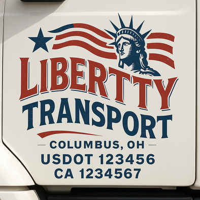Custom Designed USDOT (DOT) Truck Door Lettering Decal Signs | Graphic Designed USDOT Lettering For Semi-Trucks, Work Trucks & Box Trucks | Add Your Trucking Name, USDOT, MC, CA, KYU, GVW & VIN (2-Pack)