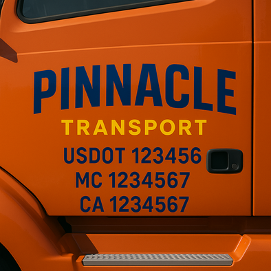 Custom Designed USDOT (DOT) Truck Door Lettering Decal Signs | Graphic Designed USDOT Lettering For Semi-Trucks, Work Trucks & Box Trucks | Add Your Trucking Name, USDOT, MC, CA, KYU, GVW & VIN (2-Pack)