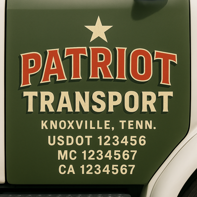 Custom Designed USDOT (DOT) Truck Door Lettering Decal Signs | Graphic Designed USDOT Lettering For Semi-Trucks, Work Trucks & Box Trucks | Add Your Trucking Name, USDOT, MC, CA, KYU, GVW & VIN (2-Pack)