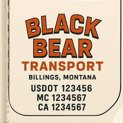 Custom Designed USDOT (DOT) Truck Door Lettering Decal Signs | Graphic Designed USDOT Lettering For Semi-Trucks, Work Trucks & Box Trucks | Add Your Trucking Name, USDOT, MC, CA, KYU, GVW & VIN (2-Pack)