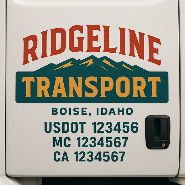 Custom Designed USDOT (DOT) Truck Door Lettering Decal Signs | Graphic Designed USDOT Lettering For Semi-Trucks, Work Trucks & Box Trucks | Add Your Trucking Name, USDOT, MC, CA, KYU, GVW & VIN (2-Pack)