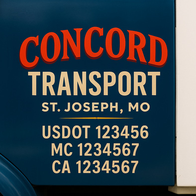 Custom Designed USDOT (DOT) Truck Door Lettering Decal Signs | Graphic Designed USDOT Lettering For Semi-Trucks, Work Trucks & Box Trucks | Add Your Trucking Name, USDOT, MC, CA, KYU, GVW & VIN (2-Pack)