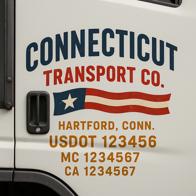 Custom Designed USDOT (DOT) Truck Door Lettering Decal Signs | Graphic Designed USDOT Lettering For Semi-Trucks, Work Trucks & Box Trucks | Add Your Trucking Name, USDOT, MC, CA, KYU, GVW & VIN (2-Pack)