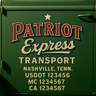 Custom Designed USDOT (DOT) Truck Door Lettering Decal Signs | Graphic Designed USDOT Lettering For Semi-Trucks, Work Trucks & Box Trucks | Add Your Trucking Name, USDOT, MC, CA, KYU, GVW & VIN (2-Pack)