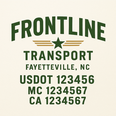 Custom Designed USDOT (DOT) Truck Door Lettering Decal Signs | Graphic Designed USDOT Lettering For Semi-Trucks, Work Trucks & Box Trucks | Add Your Trucking Name, USDOT, MC, CA, KYU, GVW & VIN (2-Pack)