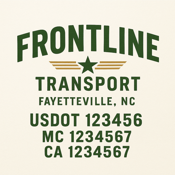 Custom Designed USDOT (DOT) Truck Door Lettering Decal Signs | Graphic Designed USDOT Lettering For Semi-Trucks, Work Trucks & Box Trucks | Add Your Trucking Name, USDOT, MC, CA, KYU, GVW & VIN (2-Pack)