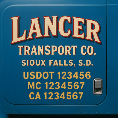 Custom Designed USDOT (DOT) Truck Door Lettering Decal Signs | Graphic Designed USDOT Lettering For Semi-Trucks, Work Trucks & Box Trucks | Add Your Trucking Name, USDOT, MC, CA, KYU, GVW & VIN (2-Pack)