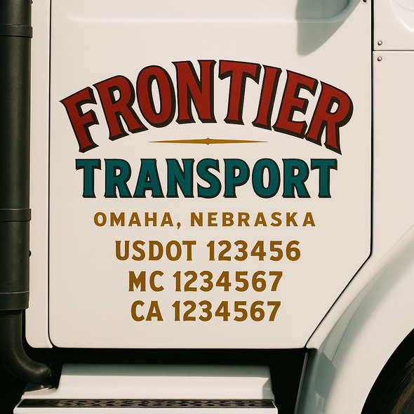 Custom Designed USDOT (DOT) Truck Door Lettering Decal Signs | Graphic Designed USDOT Lettering For Semi-Trucks, Work Trucks & Box Trucks | Add Your Trucking Name, USDOT, MC, CA, KYU, GVW & VIN (2-Pack)