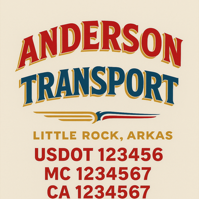 Custom Designed USDOT (DOT) Truck Door Lettering Decal Signs | Graphic Designed USDOT Lettering For Semi-Trucks, Work Trucks & Box Trucks | Add Your Trucking Name, USDOT, MC, CA, KYU, GVW & VIN (2-Pack)