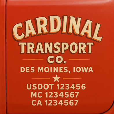 Custom Designed USDOT (DOT) Truck Door Lettering Decal Signs | Graphic Designed USDOT Lettering For Semi-Trucks, Work Trucks & Box Trucks | Add Your Trucking Name, USDOT, MC, CA, KYU, GVW & VIN (2-Pack)