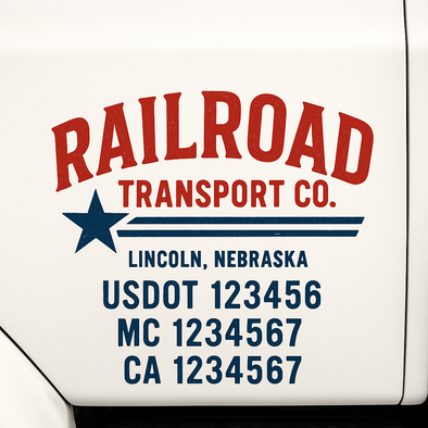 Custom Designed USDOT (DOT) Truck Door Lettering Decal Signs | Graphic Designed USDOT Lettering For Semi-Trucks, Work Trucks & Box Trucks | Add Your Trucking Name, USDOT, MC, CA, KYU, GVW & VIN (2-Pack)