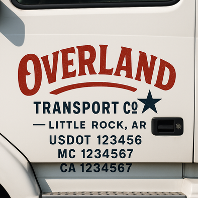 Custom Designed USDOT (DOT) Truck Door Lettering Decal Signs | Graphic Designed USDOT Lettering For Semi-Trucks, Work Trucks & Box Trucks | Add Your Trucking Name, USDOT, MC, CA, KYU, GVW & VIN (2-Pack)