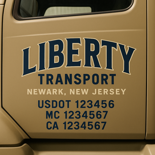 Custom Designed USDOT (DOT) Truck Door Lettering Decal Signs | Graphic Designed USDOT Lettering For Semi-Trucks, Work Trucks & Box Trucks | Add Your Trucking Name, USDOT, MC, CA, KYU, GVW & VIN (2-Pack)