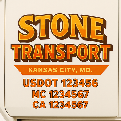 Custom Designed USDOT (DOT) Truck Door Lettering Decal Signs | Graphic Designed USDOT Lettering For Semi-Trucks, Work Trucks & Box Trucks | Add Your Trucking Name, USDOT, MC, CA, KYU, GVW & VIN (2-Pack)