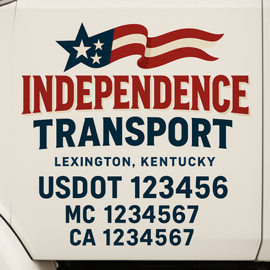 Custom Designed USDOT (DOT) Truck Door Lettering Decal Signs | Graphic Designed USDOT Lettering For Semi-Trucks, Work Trucks & Box Trucks | Add Your Trucking Name, USDOT, MC, CA, KYU, GVW & VIN (2-Pack)