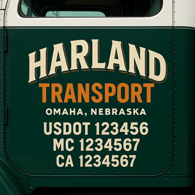 Custom Designed USDOT (DOT) Truck Door Lettering Decal Signs | Graphic Designed USDOT Lettering For Semi-Trucks, Work Trucks & Box Trucks | Add Your Trucking Name, USDOT, MC, CA, KYU, GVW & VIN (2-Pack)