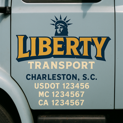 Custom Designed USDOT (DOT) Truck Door Lettering Decal Signs | Graphic Designed USDOT Lettering For Semi-Trucks, Work Trucks & Box Trucks | Add Your Trucking Name, USDOT, MC, CA, KYU, GVW & VIN (2-Pack)