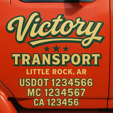 Custom Designed USDOT (DOT) Truck Door Lettering Decal Signs | Graphic Designed USDOT Lettering For Semi-Trucks, Work Trucks & Box Trucks | Add Your Trucking Name, USDOT, MC, CA, KYU, GVW & VIN (2-Pack)