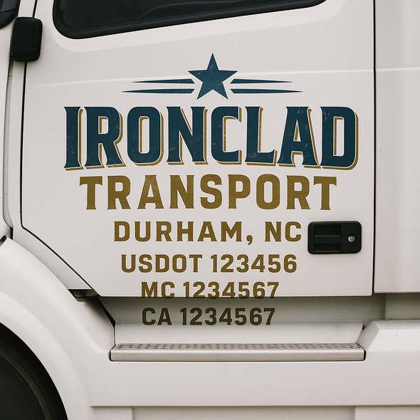 Custom Designed USDOT (DOT) Truck Door Lettering Decal Signs | Graphic Designed USDOT Lettering For Semi-Trucks, Work Trucks & Box Trucks | Add Your Trucking Name, USDOT, MC, CA, KYU, GVW & VIN (2-Pack)