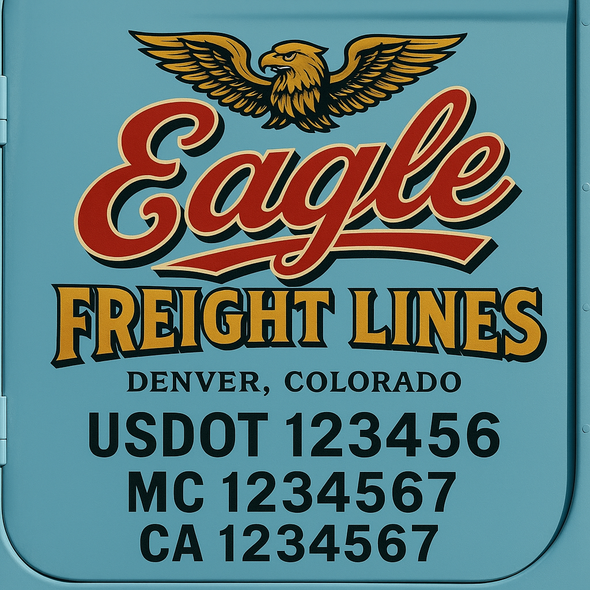 Custom Designed USDOT (DOT) Truck Door Lettering Decal Signs | Graphic Designed USDOT Lettering For Semi-Trucks, Work Trucks & Box Trucks | Add Your Trucking Name, USDOT, MC, CA, KYU, GVW & VIN (2-Pack)