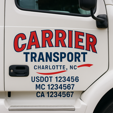 Custom Designed USDOT (DOT) Truck Door Lettering Decal Signs | Graphic Designed USDOT Lettering For Semi-Trucks, Work Trucks & Box Trucks | Add Your Trucking Name, USDOT, MC, CA, KYU, GVW & VIN (2-Pack)