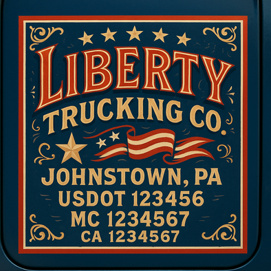 Custom Designed USDOT (DOT) Truck Door Lettering Decal Signs | Graphic Designed USDOT Lettering For Semi-Trucks, Work Trucks & Box Trucks | Add Your Trucking Name, USDOT, MC, CA, KYU, GVW & VIN (2-Pack)