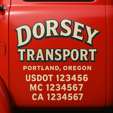 Custom Designed USDOT (DOT) Truck Door Lettering Decal Signs | Graphic Designed USDOT Lettering For Semi-Trucks, Work Trucks & Box Trucks | Add Your Trucking Name, USDOT, MC, CA, KYU, GVW & VIN (2-Pack)