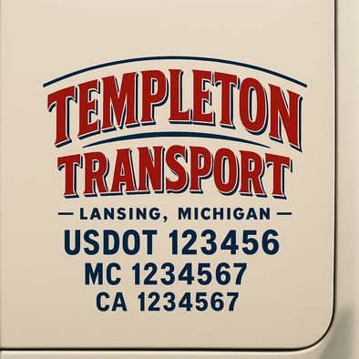 Custom Designed USDOT (DOT) Truck Door Lettering Decal Signs | Graphic Designed USDOT Lettering For Semi-Trucks, Work Trucks & Box Trucks | Add Your Trucking Name, USDOT, MC, CA, KYU, GVW & VIN (2-Pack)