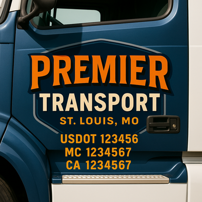 Custom Designed USDOT (DOT) Truck Door Lettering Decal Signs | Graphic Designed USDOT Lettering For Semi-Trucks, Work Trucks & Box Trucks | Add Your Trucking Name, USDOT, MC, CA, KYU, GVW & VIN (2-Pack)