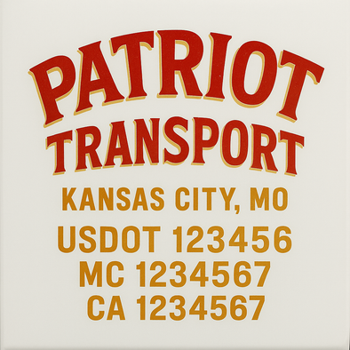 Custom Designed USDOT (DOT) Truck Door Lettering Decal Signs | Graphic Designed USDOT Lettering For Semi-Trucks, Work Trucks & Box Trucks | Add Your Trucking Name, USDOT, MC, CA, KYU, GVW & VIN (2-Pack)