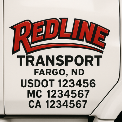 Custom Designed USDOT (DOT) Truck Door Lettering Decal Signs | Graphic Designed USDOT Lettering For Semi-Trucks, Work Trucks & Box Trucks | Add Your Trucking Name, USDOT, MC, CA, KYU, GVW & VIN (2-Pack)
