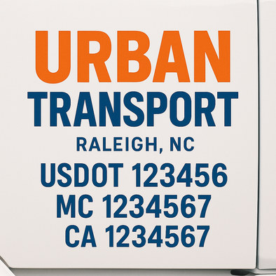 Custom Designed USDOT (DOT) Truck Door Lettering Decal Signs | Graphic Designed USDOT Lettering For Semi-Trucks, Work Trucks & Box Trucks | Add Your Trucking Name, USDOT, MC, CA, KYU, GVW & VIN (2-Pack)