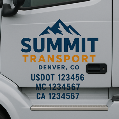 Custom Designed USDOT (DOT) Truck Door Lettering Decal Signs | Graphic Designed USDOT Lettering For Semi-Trucks, Work Trucks & Box Trucks | Add Your Trucking Name, USDOT, MC, CA, KYU, GVW & VIN (2-Pack)